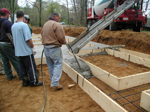 Vibrating the footing